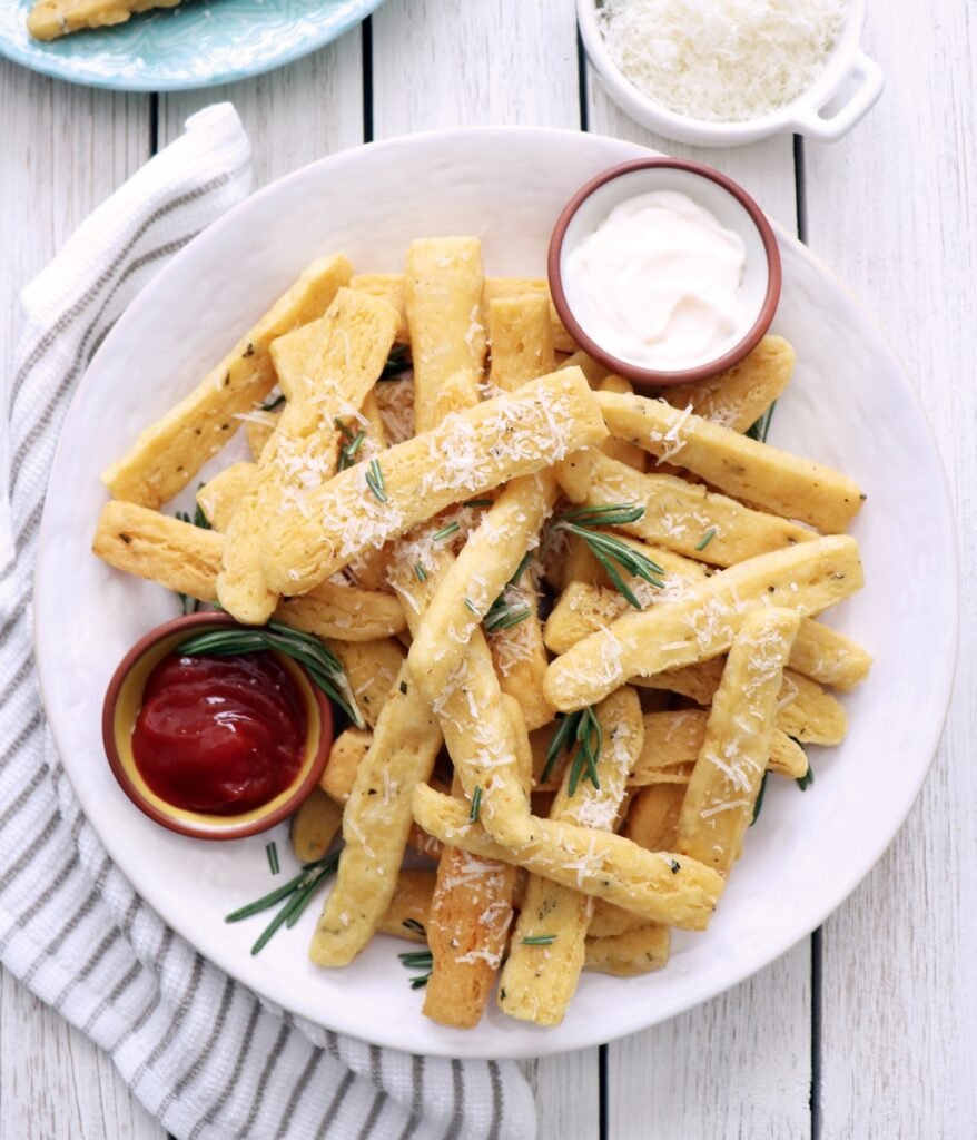 Rosemary Garlic Romano Cheese Chickpea Fries – Leels Cooks