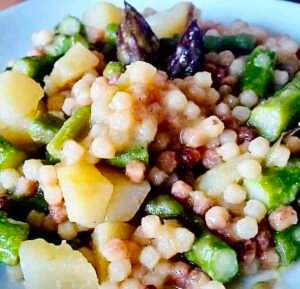 Sardinian Fregula Pasta with Asparagus and Potatoes