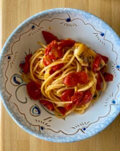 Fresh Tomato Spaghetti with Parmigiano Rind