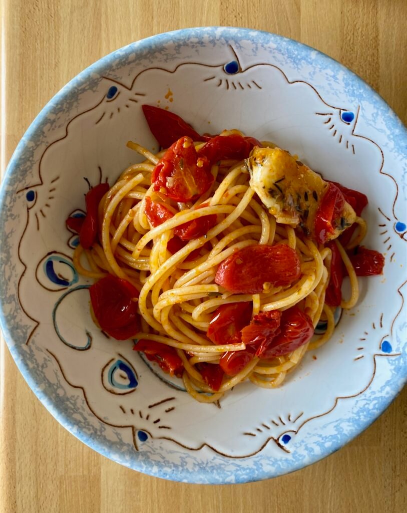 Fresh Tomato Spaghetti with Parmigiano Rind